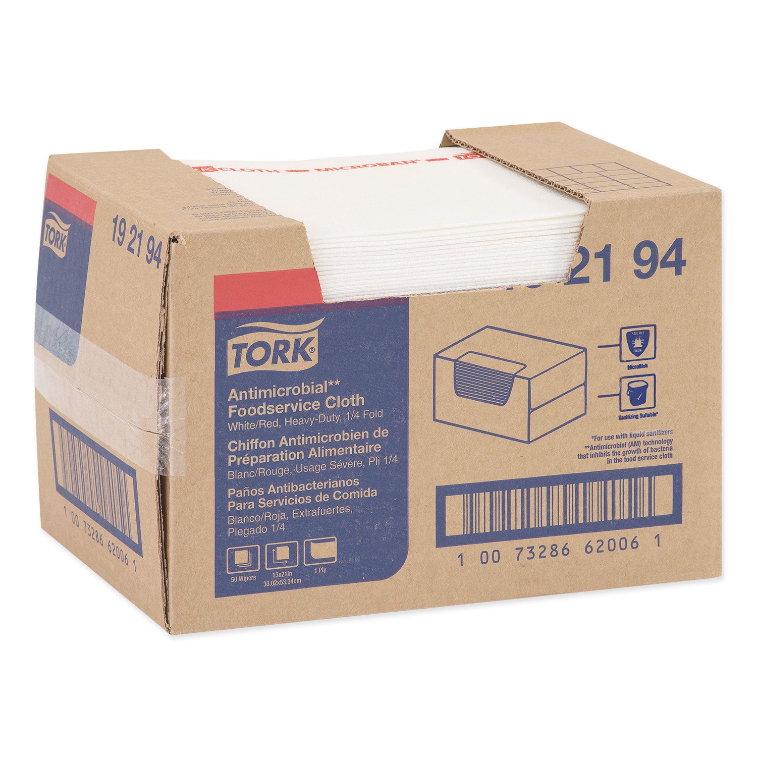 Tork Foodservice Cloth, 13 x 21, White, 50/Carton (192194)