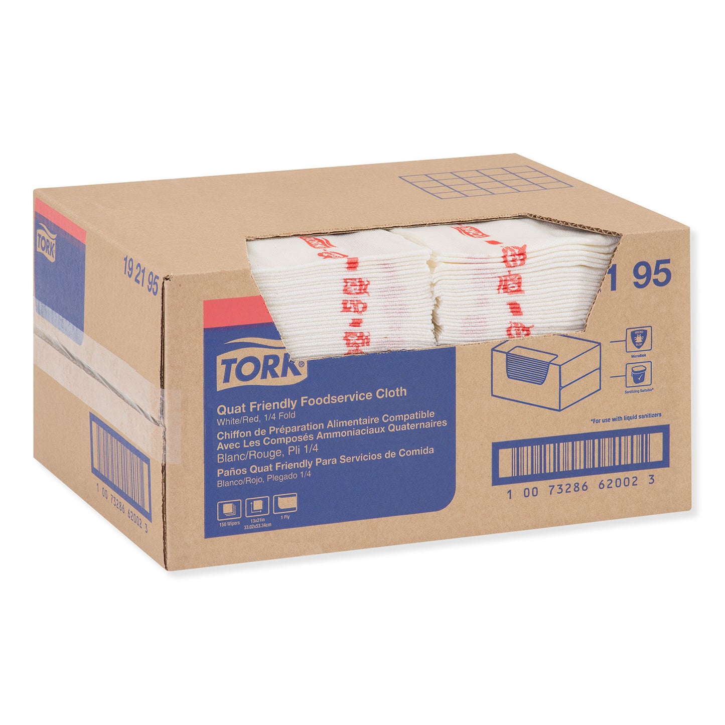 Tork Foodservice Cloth, 13 x 21, White, 150/Carton (192195)