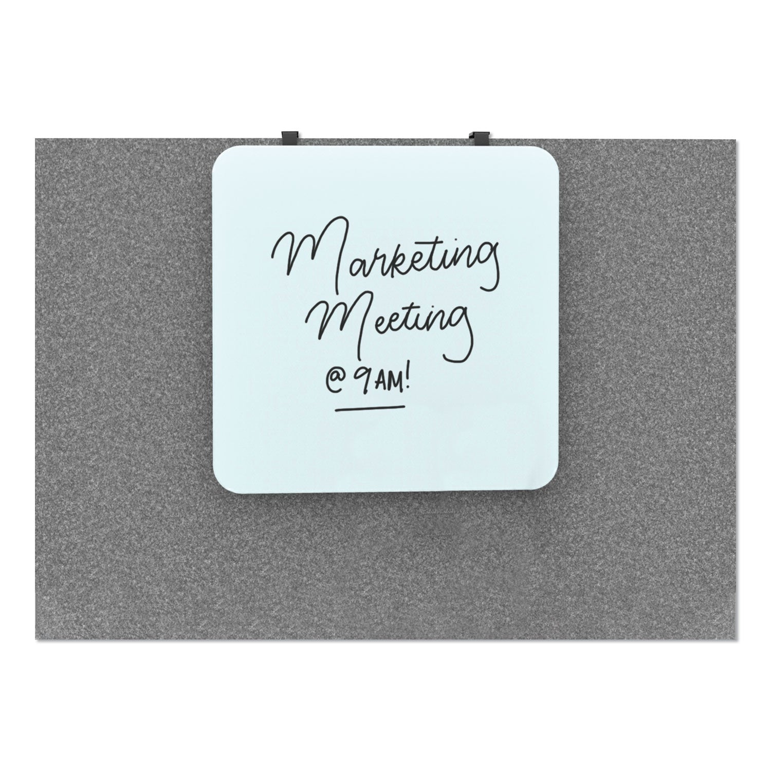 U Brands Cubicle Glass Dry Erase Board, 12 x 12, White Surface (3690U0001)