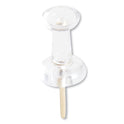 U Brands Standard Push Pins, Plastic, Clear, Clear Head/Gold Pin, 0.44", 100/Pack (3087U0624)