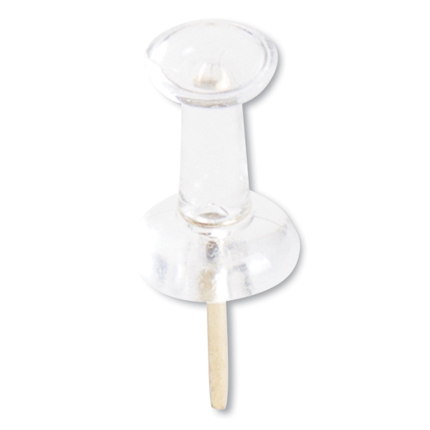 U Brands Standard Push Pins, Plastic, Clear, Clear Head/Gold Pin, 0.44", 100/Pack (3087U0624)