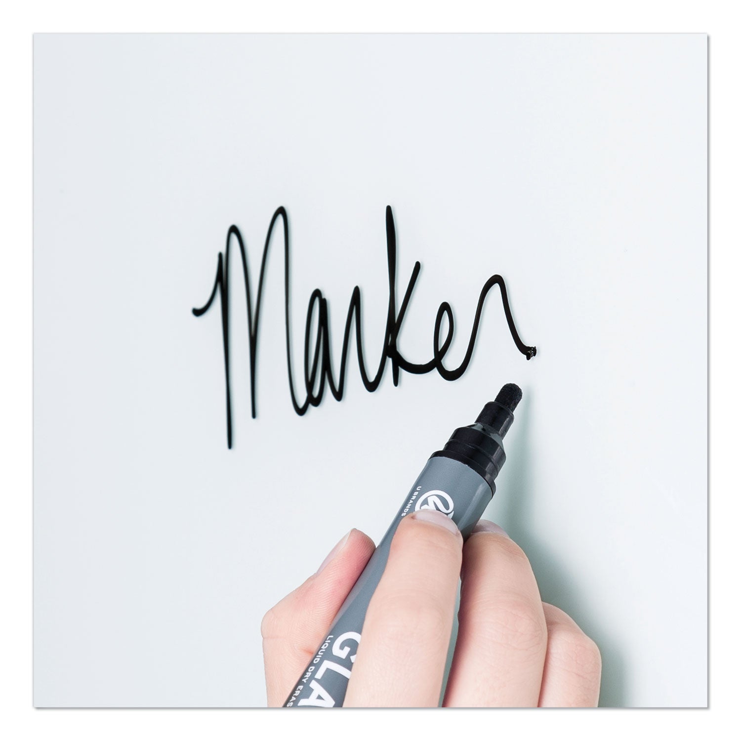 U Brands Cubicle Glass Dry Erase Board, 20 x 16, White Surface (3689U0001)