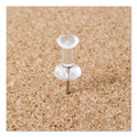 U Brands Standard Push Pins, Plastic, Clear, 0.44", 200/Pack (658U0824)