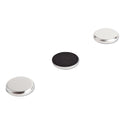 U Brands High Energy Magnets, Circle, Silver, 1.25" Diameter, 12/Pack (2911U0012)