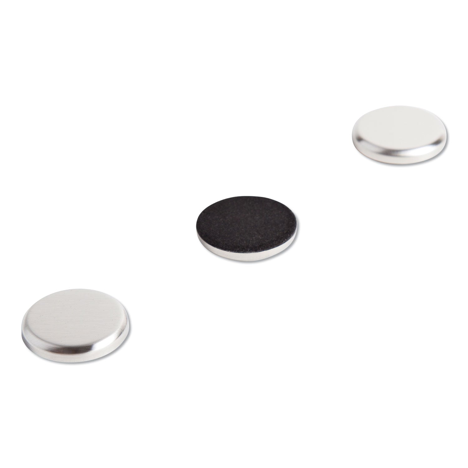 U Brands High Energy Magnets, Circle, Silver, 1.25" Diameter, 12/Pack (2911U0012)