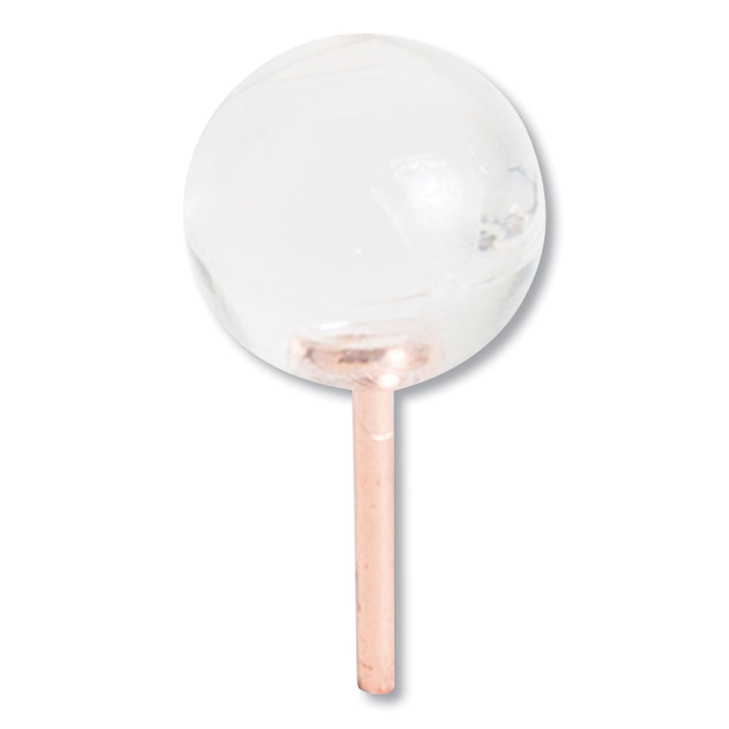 U Brands Fashion Sphere Push Pins, Plastic, Clear/Rose Gold, 0.44", 100/Pack (3089U0624)