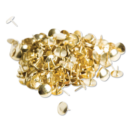 U Brands Fashion Metal Thumbtacks, Metal, Gold, 0.38", 200/Pack (3091U0624)