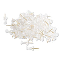 U Brands Standard Push Pins, Plastic, Clear, Clear Head/Gold Pin, 0.44", 100/Pack (3087U0624)