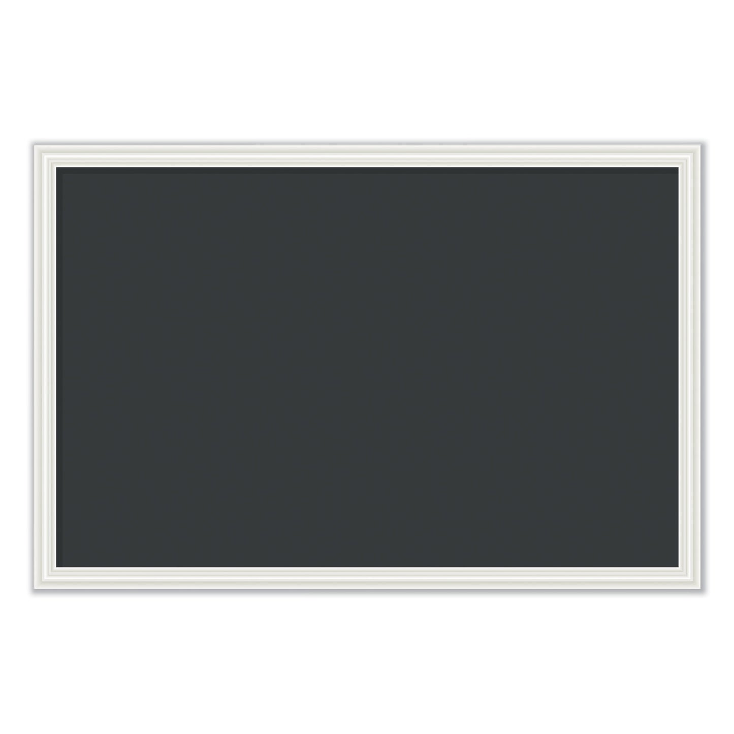 U Brands Magnetic Chalkboard with Decor Frame, 30 x 20, Black Surface, White Wood Frame (2073U0001)