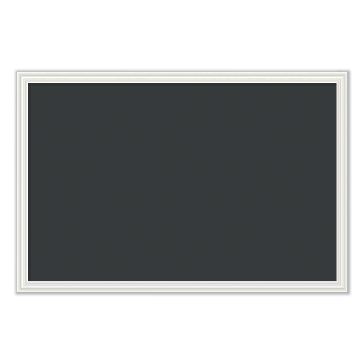 U Brands Magnetic Chalkboard with Decor Frame, 30 x 20, Black Surface, White Wood Frame (2073U0001)