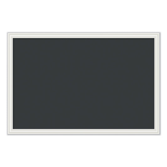 U Brands Magnetic Chalkboard with Decor Frame, 30 x 20, Black Surface, White Wood Frame (2073U0001)