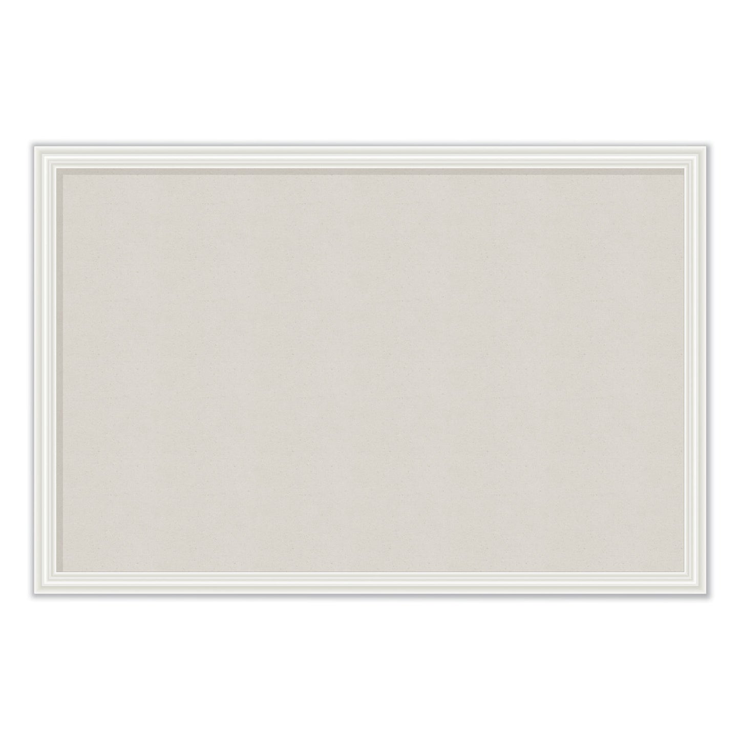 U Brands Linen Bulletin Board with Decor Frame, 30 x 20, Tan Surface, White Wood Frame (2074U0001)