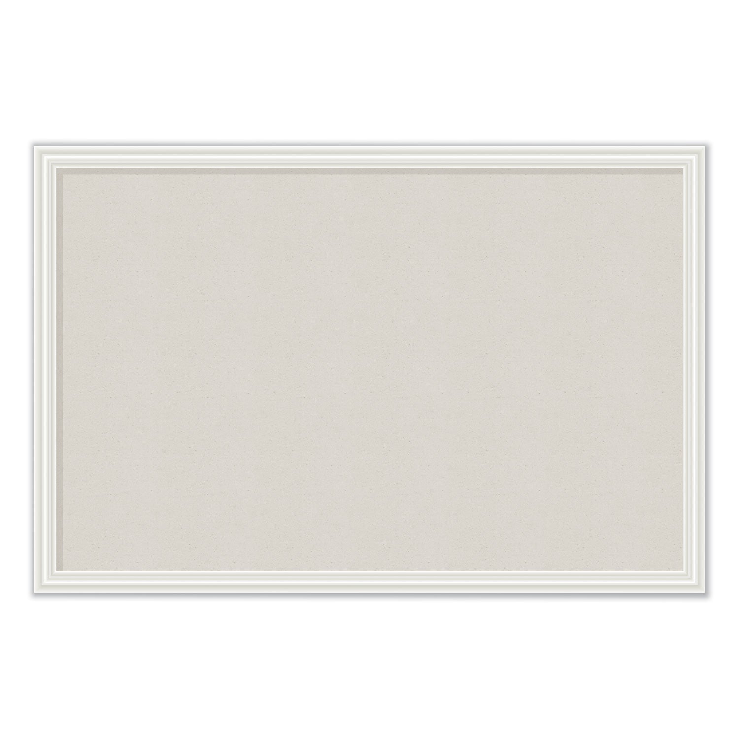 U Brands Linen Bulletin Board with Decor Frame, 30 x 20, Tan Surface, White Wood Frame (2074U0001)