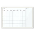 U Brands Magnetic Dry Erase Calendar with Decor Frame, One Month, 30 x 20, White Surface, White Wood Frame (2075U0001)