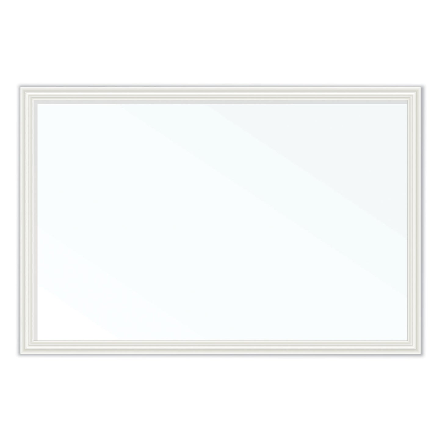U Brands Magnetic Dry Erase Board with Decor Frame, 30 x 20, White Surface, White Wood Frame (2071U0001)