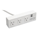 Tripp Lite Surge Protector, 3 AC Outlets/2 USB Ports, 10 ft Cord, 510 J, White (TLP310USBCW)