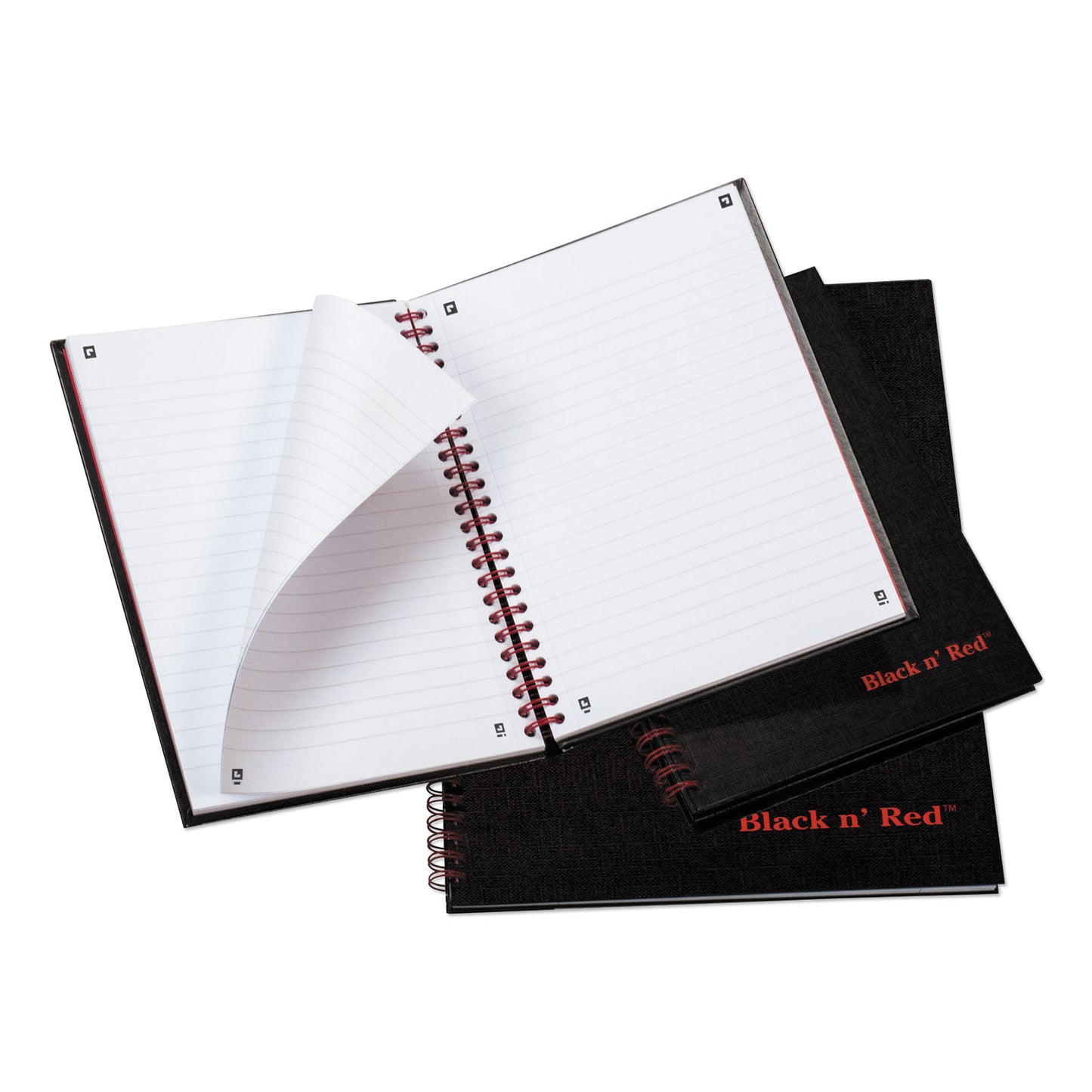  Red Hardcover Twinwire Notebooks, SCRIBZEE Compatible, 1-Subject, Wide/Legal Rule, Black Cover, (70) 8.25 x 5.88 Sheets (L67000)