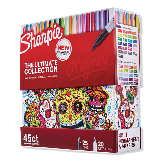 Sharpie Permanent Markers Ultimate Collection, Assorted Tip Sizes/Types, Assorted Colors, 45/Pack (2011580)