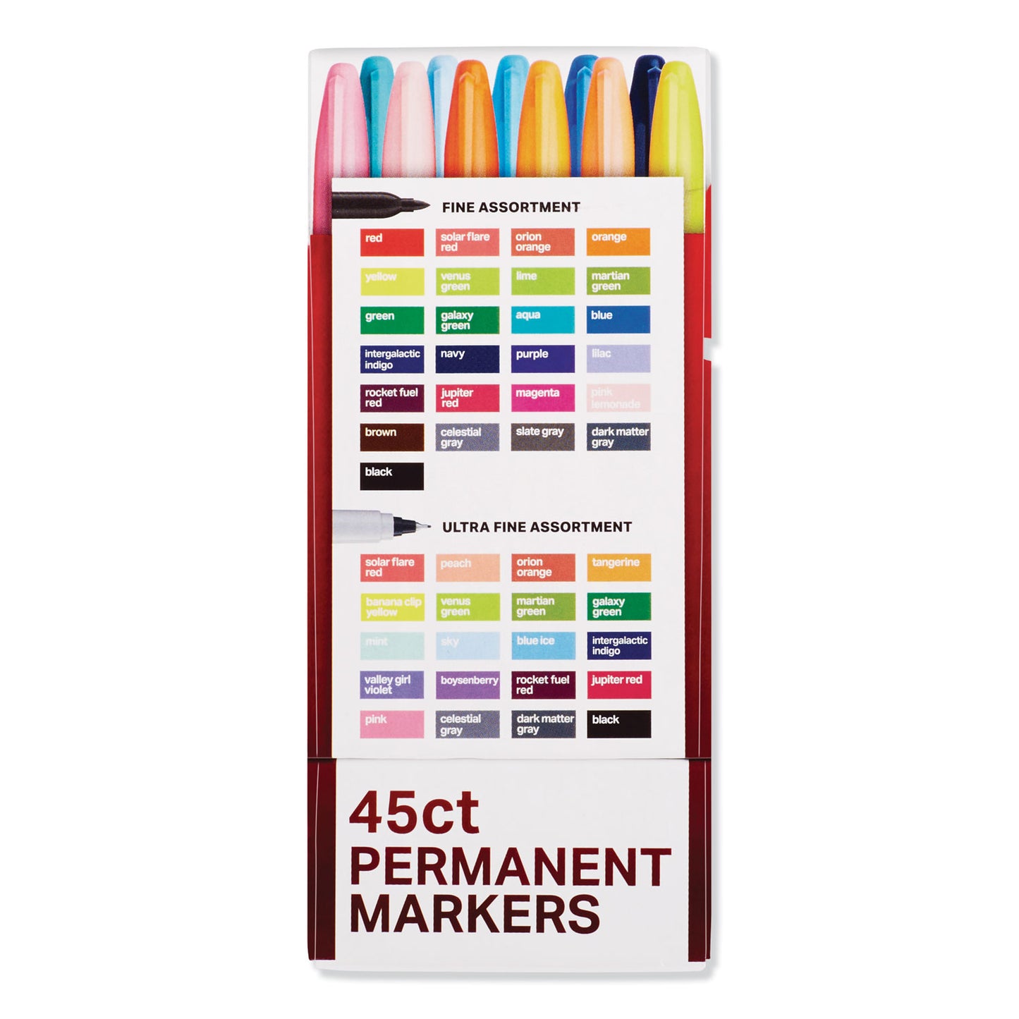 Sharpie Permanent Markers Ultimate Collection, Assorted Tip Sizes/Types, Assorted Colors, 45/Pack (2011580)