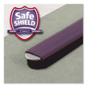 Smead Pressboard Classification Folders, Four SafeSHIELD Fasteners, 2/5-Cut Tabs, 1 Divider, Letter Size, Gray-Green, 10/Box (13776)