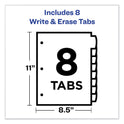 Avery Write and Erase Big Tab Durable Plastic Dividers, 3-Hole Punched, 8-Tab, 11 x 8.5, Assorted, 1 Set (16171)