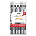 Zebra Sarasa Dry Gel X30 Gel Pen, Retractable, Medium 0.7 mm, Black Ink, Black/Silver Barrel, 24/Pack (47024)