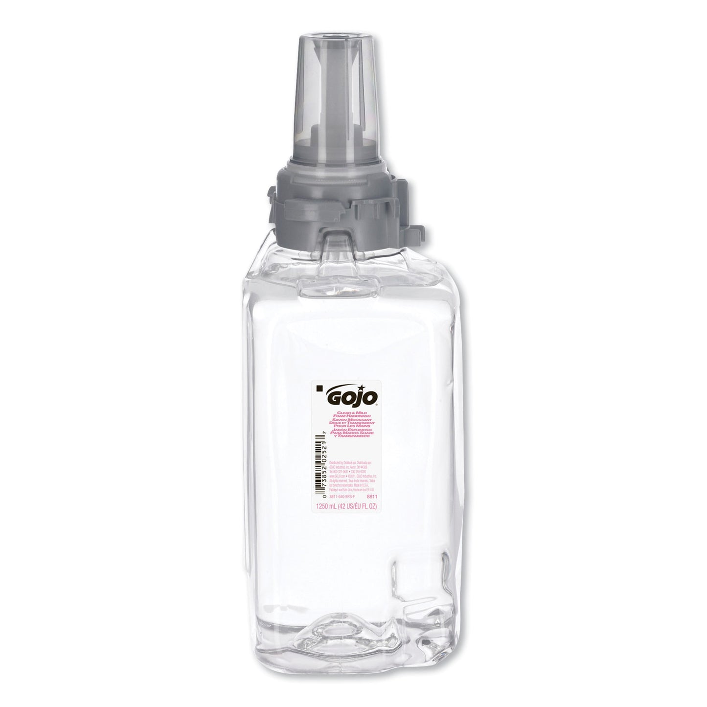 GOJO Clear and Mild Foam Handwash Refill, For ADX-12 Dispenser, Fragrance-Free, 1,250 mL (881103EA)