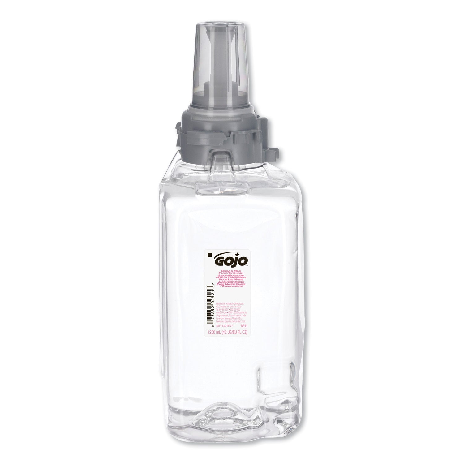 GOJO Clear and Mild Foam Handwash Refill, For ADX-12 Dispenser, Fragrance-Free, 1,250 mL (881103EA)
