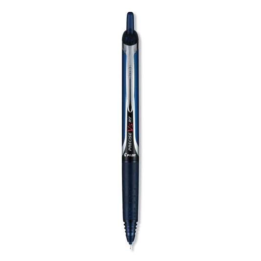 Pilot Precise V5RT Roller Ball Pen, Retractable, Extra-Fine 0.5 mm, Navy Ink, Navy Barrel, Dozen (13447)