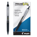 Pilot Precise V10RT Roller Ball Pen, Retractable, Bold 1 mm, Black Ink, Black Barrel, Dozen (13450)