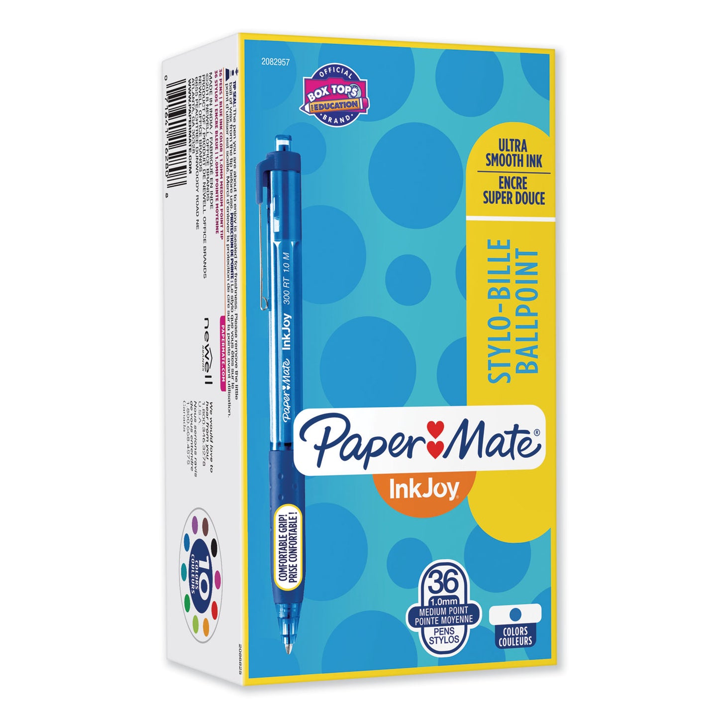 Paper Mate InkJoy 300 RT Ballpoint Pen, Retractable, Medium 1 mm, Blue Ink, Blue Barrel, 36/Pack (2082957)