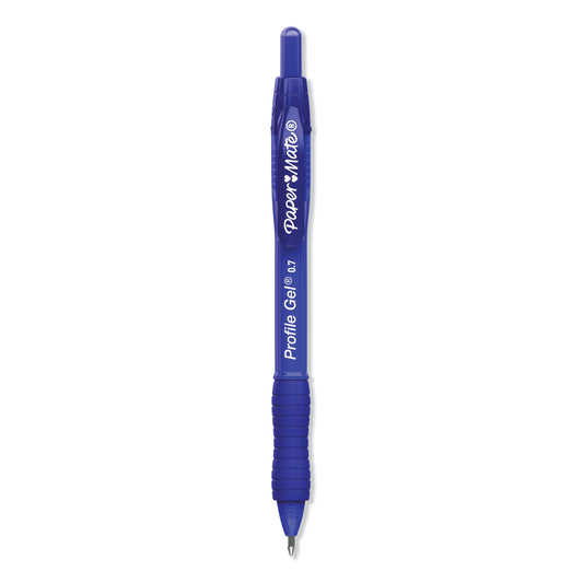 Paper Mate Profile Gel Pen, Retractable, Medium 0.7 mm, Blue Ink, Translucent Blue Barrel, 36/Pack (2095449)