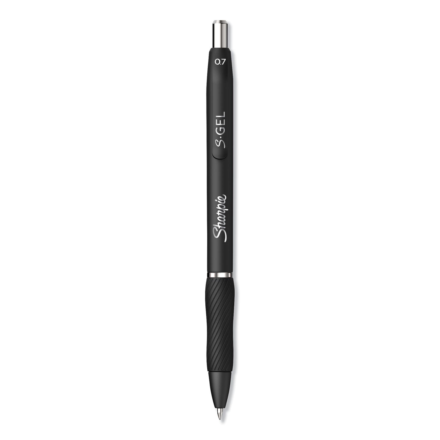 Sharpie S-Gel High-Performance Gel Pen, Retractable, Medium 0.7 mm, Black Ink, Black Barrel, Dozen (2096159)