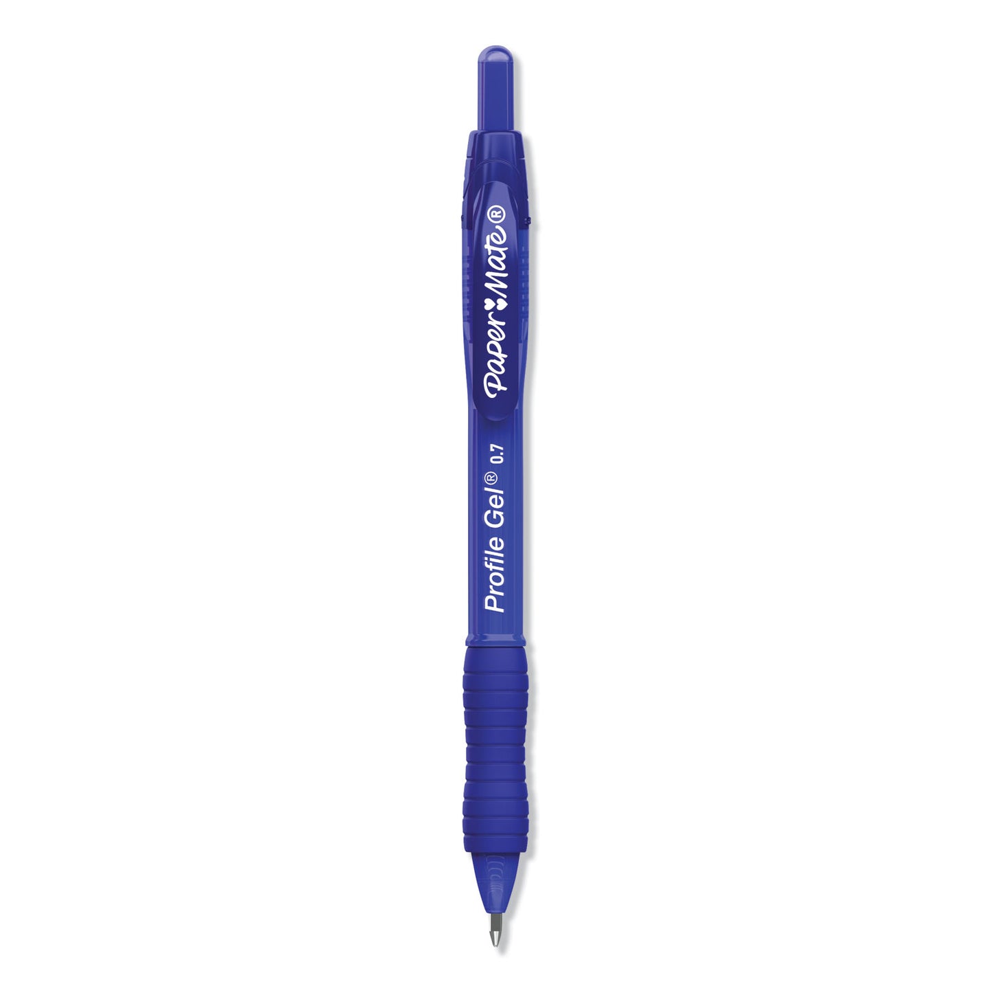 Paper Mate Profile Gel Pen, Retractable, Medium 0.7 mm, Blue Ink, Translucent Blue Barrel, Dozen (2095472)