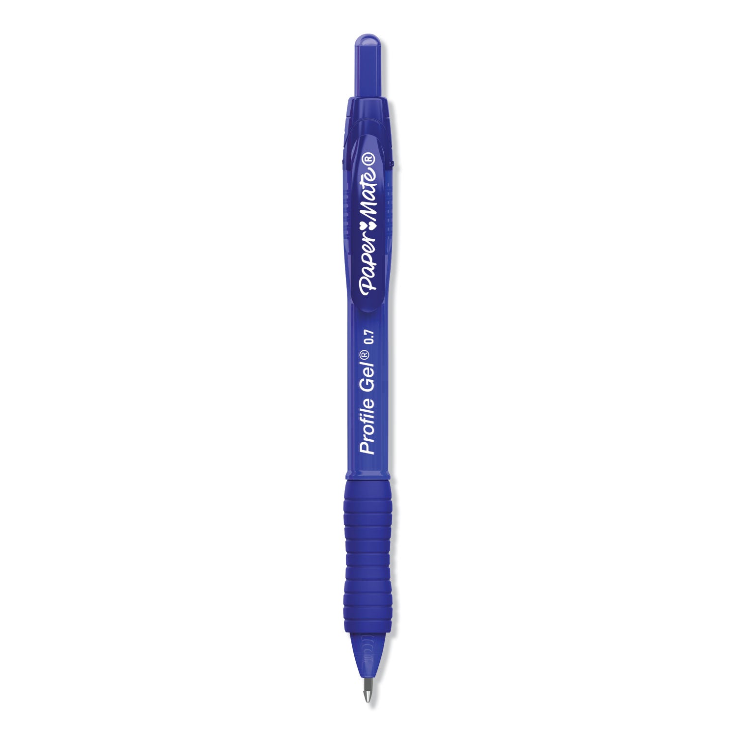 Paper Mate Profile Gel Pen, Retractable, Medium 0.7 mm, Blue Ink, Translucent Blue Barrel, Dozen (2095472)