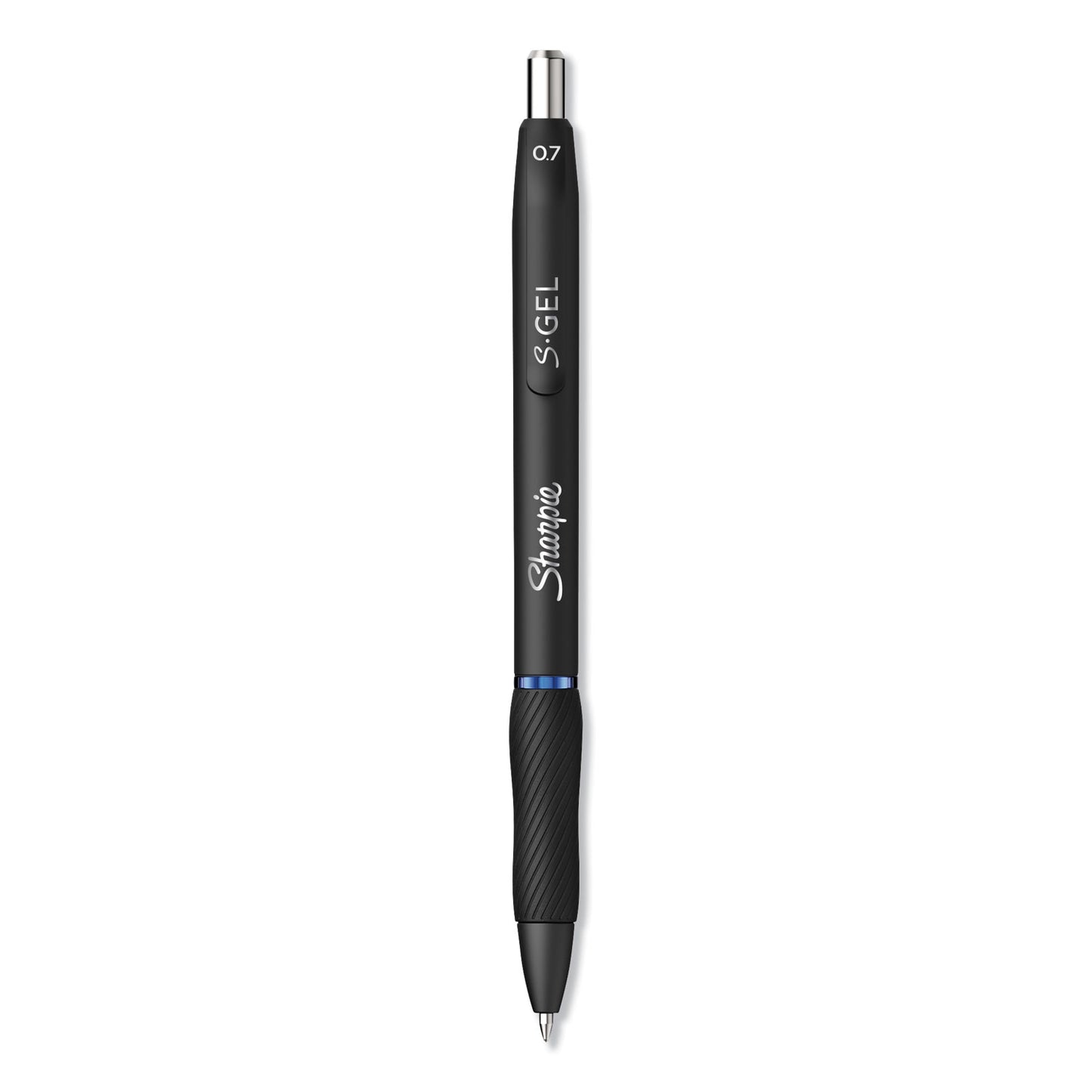 Sharpie S-Gel High-Performance Gel Pen, Retractable, Medium 0.7 mm, Blue Ink, Black Barrel, Dozen (2096152)