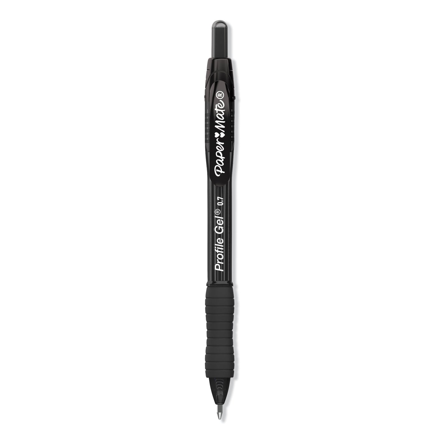 Paper Mate Profile Gel Pen, Retractable, Medium 0.7 mm, Black Ink, Translucent Black Barrel, 36/Pack (2095473)