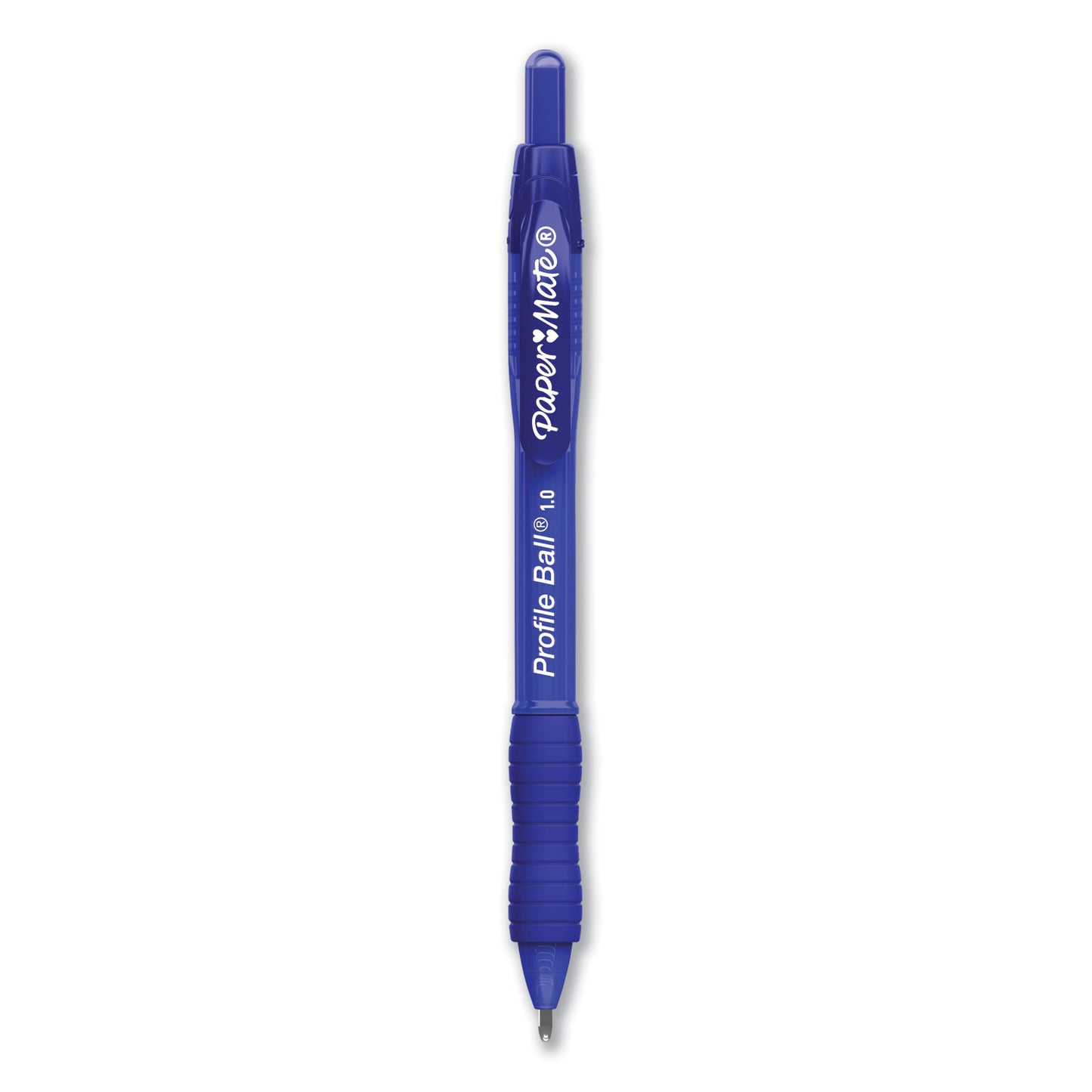 Paper Mate Profile Ballpoint Pen, Retractable, Medium 1 mm, Blue Ink, Translucent Blue Barrel, 4/Pack (2113555)