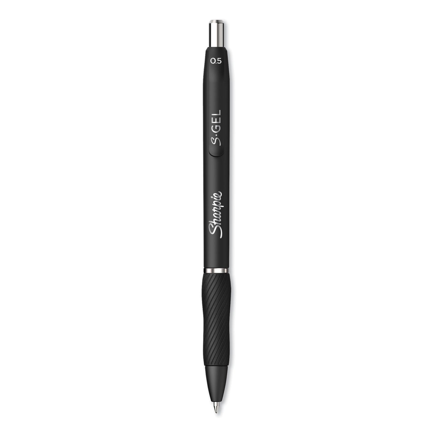 Sharpie S-Gel High-Performance Gel Pen, Retractable, Fine 0.5 mm, Black Ink, Black Barrel, Dozen (2096145)