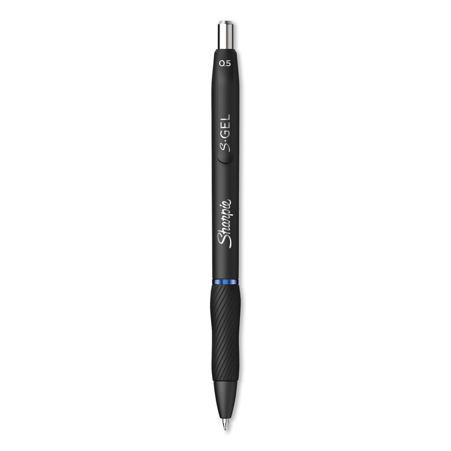 Sharpie S-Gel High-Performance Gel Pen, Retractable, Fine 0.5 mm, Blue Ink, Black Barrel, Dozen (2096146)