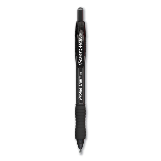 Paper Mate Profile Ballpoint Pen, Retractable, Medium 1 mm, Black Ink, Translucent Black Barrel, 36/Pack (2095459)