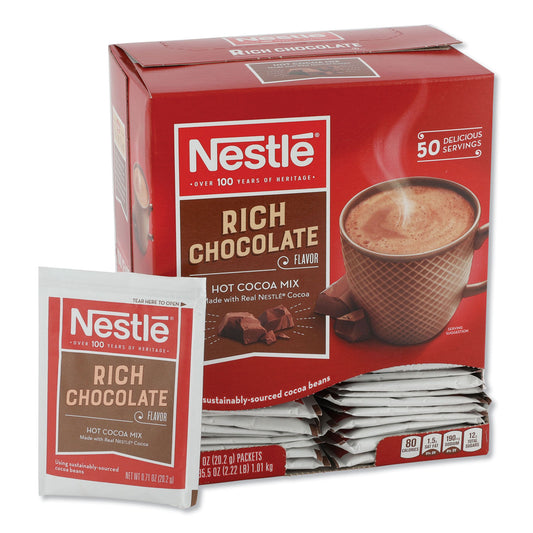 Nestle Hot Cocoa Mix, Rich Chocolate, .71oz, 50/Box (25485)