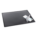 Artistic Desk Pad with Transparent Lift-Top Overlay and Antimicrobial Protection, 22" x 17", Black Pad, Transparent Frost Overlay (41700S)