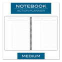 Cambridge Wirebound Guided Action Planner Notebook, 1-Subject, Project-Management Format, Dark Gray Cover, (80) 9.5 x 7.5 Sheets (06122)