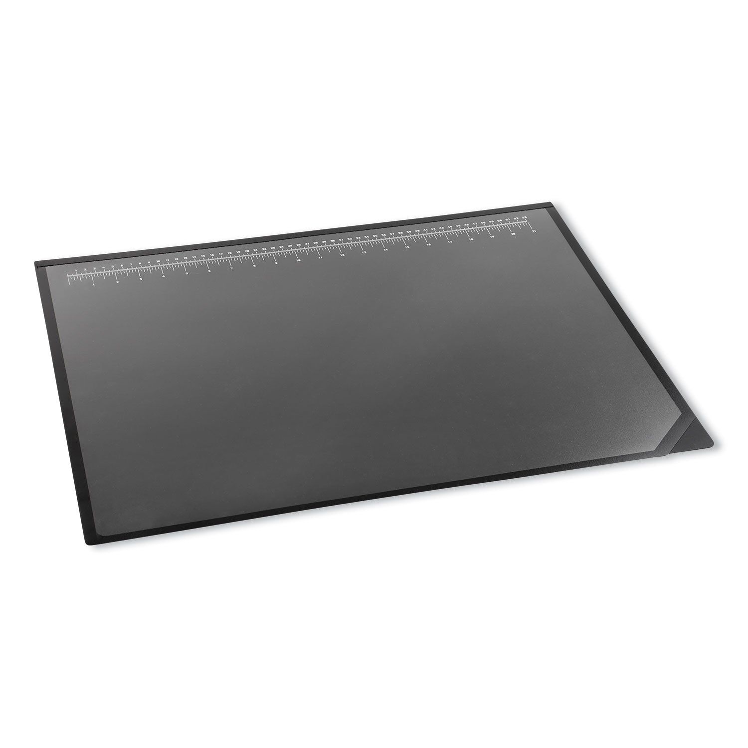 Artistic Desk Pad with Transparent Lift-Top Overlay and Antimicrobial Protection, 31" x 20", Black Pad, Transparent Frost Overlay (41200S)