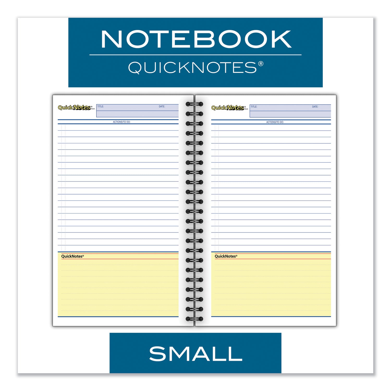 Cambridge Wirebound Guided QuickNotes Notebook, 1-Subject, List-Management Format, Dark Gray Cover, (80) 8 x 5 Sheets (06096)