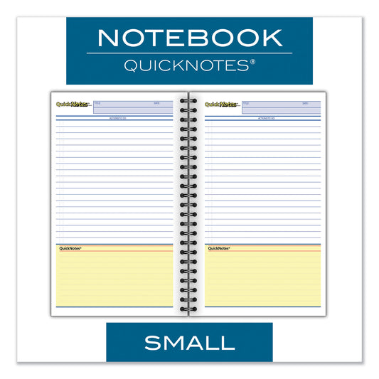 Cambridge Wirebound Guided QuickNotes Notebook, 1-Subject, List-Management Format, Dark Gray Cover, (80) 8 x 5 Sheets (06096)