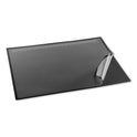 Artistic Desk Pad with Transparent Lift-Top Overlay and Antimicrobial Protection, 24" x 19", Black Pad, Transparent Frost Overlay (41100S)