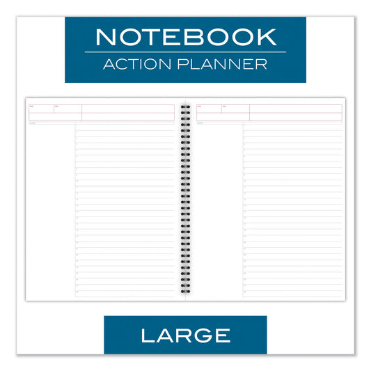 Cambridge Wirebound Guided Action Planner Notebook, 1-Subject, Project-Management Format, Dark Gray Cover, (80) 11 x 8.5 Sheets (06064)