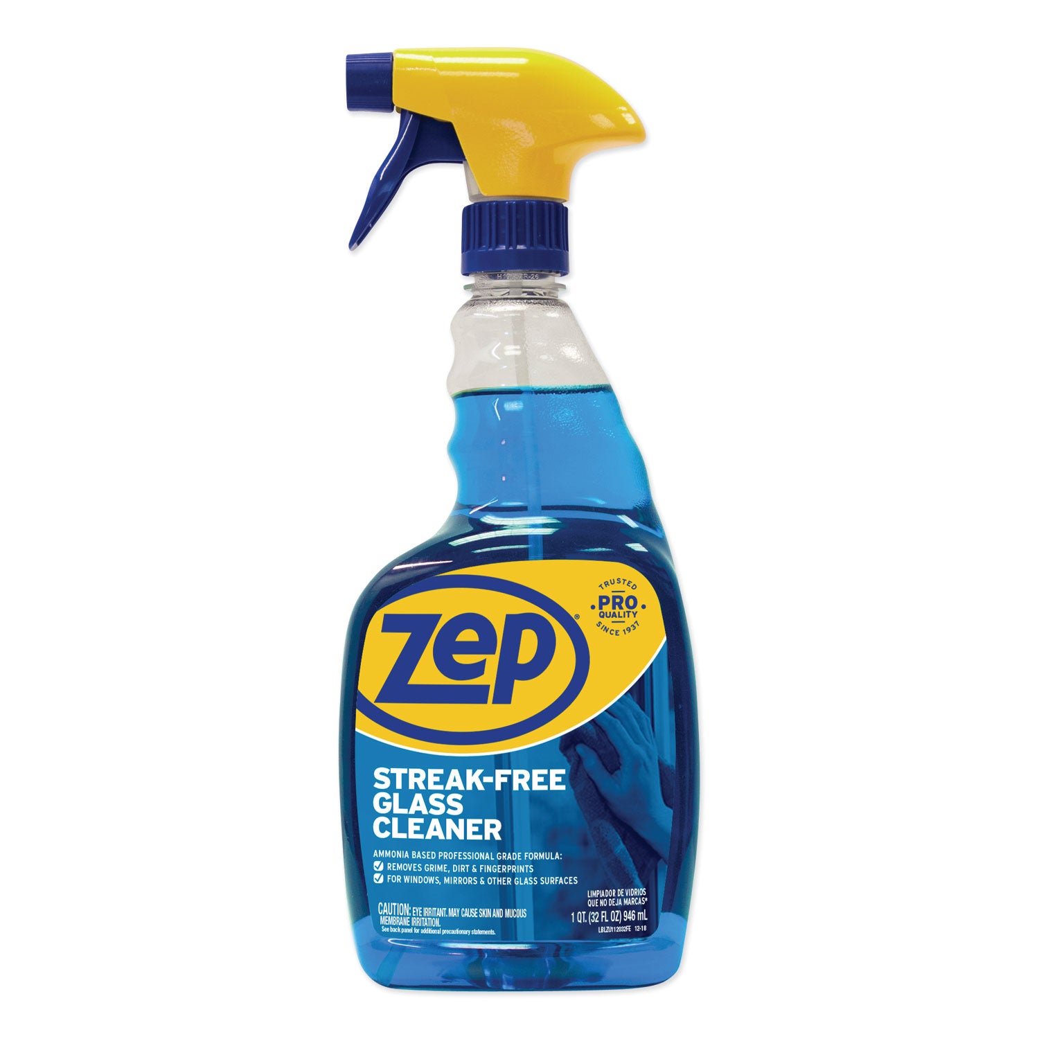 Zep Commercial Streak-Free Glass Cleaner, Pleasant Scent, 32 oz Spray Bottle (ZU112032EA)